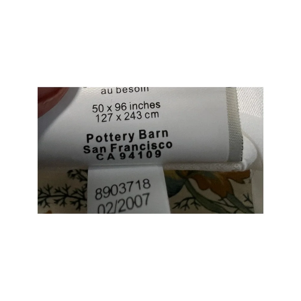 Pottery Barn Floral Linen Cotton Lined Curtain Panels Yellow Teal 50x96 Set of 2
